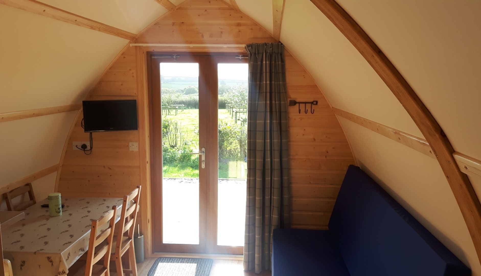 View from inside our Glamping Cabin in North Devon